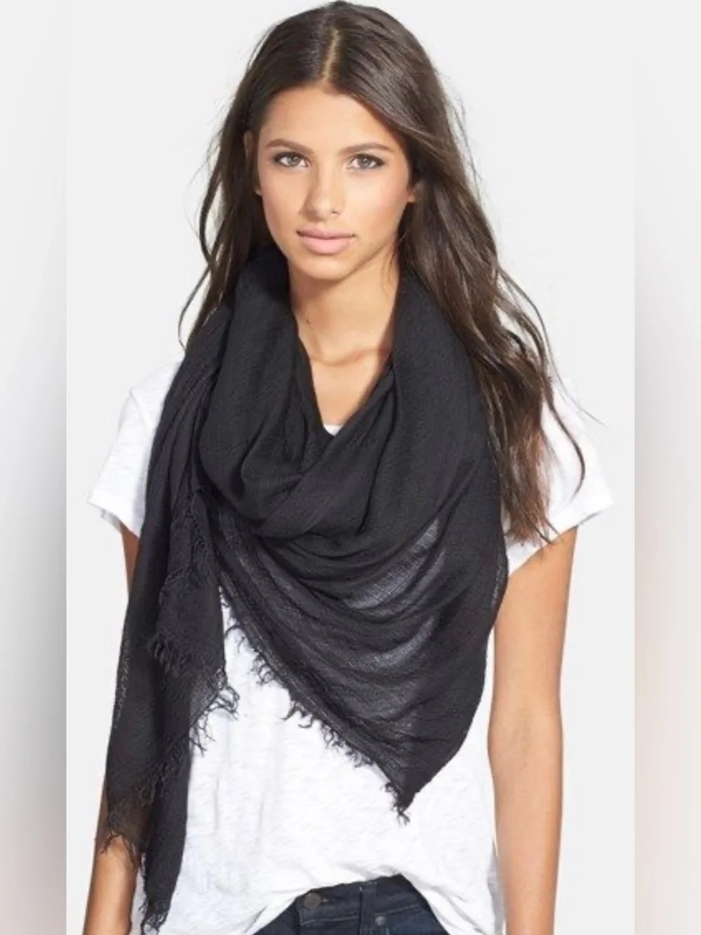 Rag & Bone Black Buckley Scarf